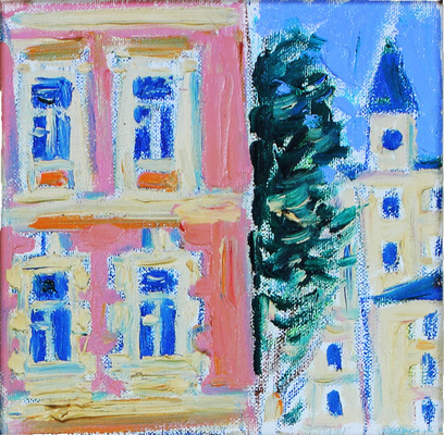 Бабицына Татьяна Викторовна. Лот из четырех работ 2019 г. в одной раме из серии «Москва»: